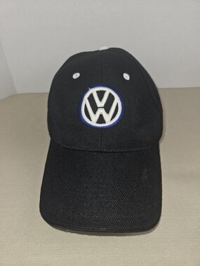 Volkswagen Black Baseball Cap with White and Blue Logo